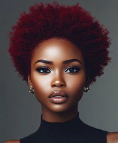 Edgy Ruby Red Tapered Cut for Black Women Fall Vibes: Street Style 🏙️ Ruby Red Hair, Afro Inspiration, Low Cut Hairstyles, Afro Beauty, Colourful Hair, Cut Hairstyles, Red Heads