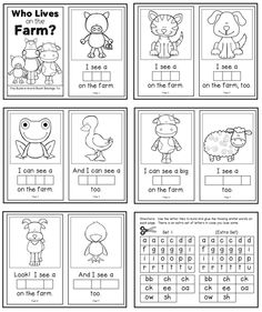 printable worksheet for children to learn how to read the farm animals