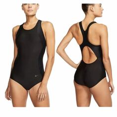 Nike Women's Swimsuit Sz Xl Hydralock Sculpt Mesh Racerback 1-Piece Black New Vacation, Summer, Beach, Pool, Minimalist, High-Support, Extra Coverage Nike Hydralock Fabric Helps Lock You In For A Streamlined Fit. High-Coverage Design Is Made To Move While Covering And Supporting More Of Your Upper Body. Contoured Side Panels Provide A Flattering And Supportive Fit. Standard Leg Height Delivers An Ideal Fit That Optimizes Coverage And Lets You Move Freely. Quick-Drying, Perforated Cups Offer Comf Nike Sporty Swimwear For Water Sports, Black Sports Swimwear With Moderate Back Coverage, Nike Nylon Moisture-wicking Swimwear, Black Racerback Swimwear For Beach, Black One-piece Bodysuit With Solid Back, Black Swimwear With Moderate Back Coverage For Swimming, Black Racerback Swimwear With Moisture-wicking, Black Swimwear With Moderate Back Coverage, Black Moisture-wicking Racerback Swimwear