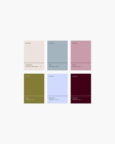 four different shades of paint on a white background, each with the same color scheme