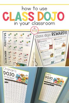 how to use class dojo in your classroom with pictures and text on the door