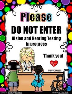 a sign that says please do not enter vision and heart testing in progress