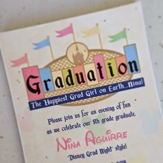 a card with the words graduation on it