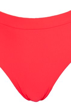 High waisted bright red bikini bottoms with full coverage. Long Torso, Triangle Top, Running Tops, Italian Fabric, Fabric Care, 1 Inch, Cold Water, Casual Shorts, Jeans Size