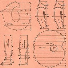 an old fashioned paper cutting pattern with the measurements and instructions to make it look like they are