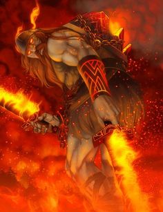 Norse Gods, Myths And Legends, Fire Art, Norse Vikings, Fantasy Warrior