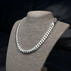 Welcome to our handmade jewellery shop! This chain is an excellent accessory for almost any man and woman! This necklace is sterling silver 925'! You can order such a chain in silver of any length. All of this Chain has 10,0 mm width. Length     Weight 18 inches - 123.0 g 20 inches - 136,0 g 22 inches - 150,0 g 24 inches - 163,0 g 26 inches - 176,0 g 28 inches - 189,0 g 30 inches - 202,0 g 32 inches - 215,0 g This chain is very difficult to tear or warp. This weaving is suitable for both men and Silver Chain For Men, Mens Necklace, Curb Chain Necklace, Sterling Silver Initial, Kraft Gift Boxes, Jewellery Shop, Men's Necklace, Cuban Link, Necklace Sterling Silver