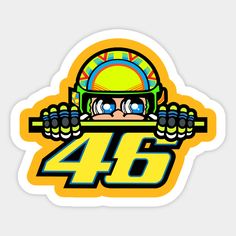 a sticker with the number 46 on it