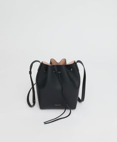 Mini Bucket Bag - Black/Flamma Mansur Gavriel Mini Bucket Bag, Black Ballerina, Mini Bucket, Mini Bucket Bags, Perfect Pink, Handbag Heaven, Monogrammed Items, Classic Leather, Clutch Wallet