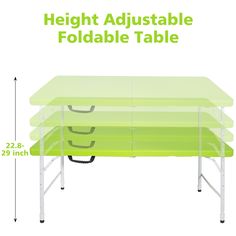 the height of a folding table with four tables on each side and two legs at the top