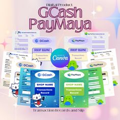 an advertisement for the digital project, cash paiyaya with cartoon characters on it