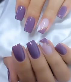 Lavender Nails With Design Square, Classy Purple Nails, Purple Square Nails, Ongles Gel Violet, Nail Art Bleu, Acrylic Dip Nails, Acrylic Nail Designs Coffin