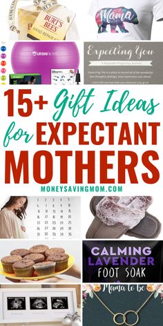 gift ideas for expect mothers with text overlay