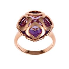 Crafted like lace, the 18-carta rose gold of the IMPERIALE ring celebrates the beauty of colored stones. Like a finely woven lattice, the precious metal delicately encases a cushion-cut amethyst. The IMPERIALE ring in rose gold is a treasure of femininity with refined and generous proportions. MATERIAL: 18k yellow gold 1 AMETHYSTE = 7.30 CTS SIZE: 53 (6 1/2) REF. NUMBER: 829221-5039 Elegant Rose Gold Oval Amethyst Ring, Elegant Oval Rose Gold Amethyst Ring, Elegant Oval Amethyst Ring In Rose Gold, Luxury Rose Gold Amethyst Ring, Elegant Rose Gold Amethyst Ring, Rose Gold Amethyst Ring Fine Jewelry, Fine Jewelry Amethyst Ring In Rose Gold, Luxury Rose Gold Amethyst Ring As Gift, Luxury Rose Gold Amethyst Ring For Anniversary