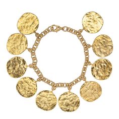 Coin Charm Bracelet, Charm Bracelet Gold, 2019 Style, Gold Charm Bracelet, Gold Coin, Classic Gold, Kenneth Jay Lane, Wedding Jewelry Sets, Gold Coins