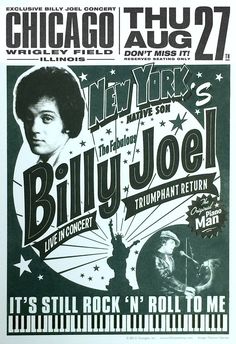 an old concert poster for the new york's billy joel