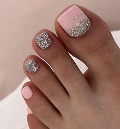 Looking for some toenail ideas inspiration? Explore the best designs to pull off on your pedicure, from plain and simple to elegant and sophisticated. Pick the one you like most. Marble Toenail Designs, Glitter Toe Nails, Pink Pedicure, Toenail Art, Pedicure Designs Toenails, Pedicure Nail Designs, Gel Toe Nails, Toe Nail Color, Pretty Toe Nails