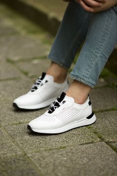 GentWith Rapid White Laced High Top Sneakers White Sneakers Men, Sole Sneakers, Loafer Sneakers, Eva Sole, Perfect Shoes, Monk Strap, Color Code, White Shoes, Height And Weight