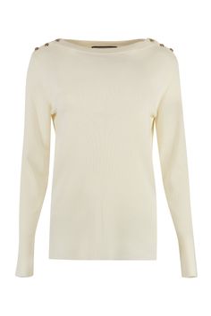 9200 GUCCI LONG SLEEVE CREW-NECK SWEATER Gucci Elegant, White Crew Neck, Sweater For Women, Mens Fall, Ribbed Neckline, Sweaters Knitwear, Emilio Pucci, Denim Pant, Cashmere Sweater