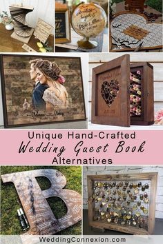 unique hand - crafted wedding guest book alternatives for the bride and groom to have