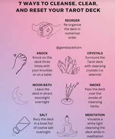 the 7 ways to cleanse clear and rest your tarot deck info graphic by germ - blackhorn com