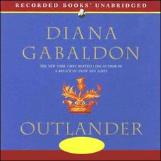 the book outlander by diana gabaldon is shown in red, yellow and blue