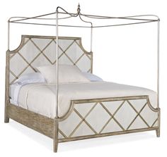 Sanctuary Diamont Canopy King Panel Bed Canopy King Bed, Low Profile Canopy Bed, Hooker Furniture Bedroom, Bedroom 2023, Daybed Canopy, Reverse Painted Glass, King Size Headboard, Sanctuary Bedroom, Beds & Bed Frames