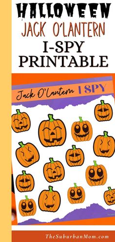 jack o'lantern themed printable for halloween