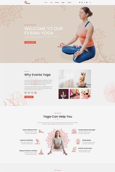 Evania - Yoga Studio Elementor Template Kit Yoga Studio Website, About Us Page Design, Yoga Marketing, Business Fonts, Webpage Design