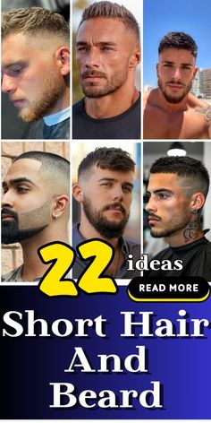 Unveil the latest short hair and beard styles for men in 2024From buzz cuts to fades and mohawk-inspired stylesexplore modern grooming trends that suit every face shape and hair textureFind your ideal look with our expert styling tipstailored to all personalities and occasionsElevate your fashion game today Beard Short Style, Hairstyles For Bearded Men, Short Haircuts For Men With Beards, Short Hair Styles For Men Fade, High Fade With Beard, Mens Beard Styles Short Classy, Beard With Short Hair, Mens Faded Hair Short