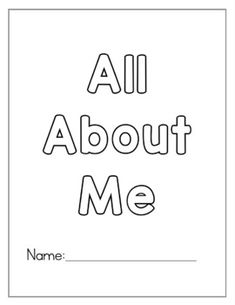 an all about me coloring page with the words'all about me'in black and white