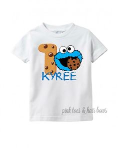 Celebrate your little ones birthday with this custom cookie monster tee. Personalized with your little ones name and age,and finished off with an adorable bow tie,your little one will look oh so cute in this tee!Finish the look with the crown and a cute pair of jeans and cons!Please leave name and age during checkout for personalizationMake time is 2 weeks on tees only If you are unsure of sizing please scroll to the last photos for our size charts, or visit our size charts here--> https://pinkt Cute First Birthday T-shirt With Character Print, Cookie Monster Birthday Shirt, Cookie Monster Shirt, Monster Birthday Shirt, Cookie Monster Birthday Party, Cookie Monster Party, Monster Shirt, Cookie Monster Birthday, Custom Cookie