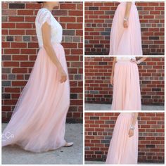 Claire Blush Pink Soft Tulle Skirt - Maxi  #tutu #tulle #skirt #whimsical #tulleskirt Mum Outfits, Maxi Tulle Skirt, Blush Tulle Skirt, Casual Wedding Outfit, Sewing Ideas Clothes, Ideas Clothes, Button Fashion, Tulle Maxi Skirt, Tulle Skirts