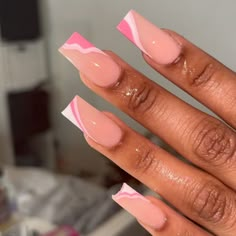 Diy Bts, 2022 Nails, All Things Pink, Long Acrylic Nail Designs, Her Nails, French Acrylic Nails, Long Acrylic Nails Coffin