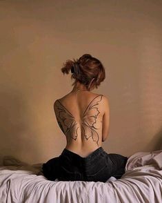 #fashion, #style, #outfitinspiration, #beauty# tattos #minimalist tattos Fairy Wing Tattoos, Spine Tattoos For Women, Pretty Tattoos For Women, Back Tattoo Women, Discreet Tattoos, Spine Tattoos, Subtle Tattoos, Elegant Tattoos, Back Tattoos