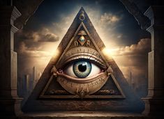 an all seeing eye in the middle of a pyramid