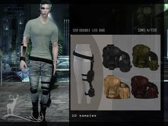 The Sims Resource - DSF DOUBLE LEG BAG Sims 4 Cyberpunk, Clothes Sims 4 Cc, Zombie Apocalypse Outfit, Zombie Clothes, Free Sims, Sims 4 Downloads, Leg Bag