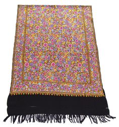 Product Description Kashmir Hand Embroidered Woolen Shawl  Description Hand Emroidered multicolour woolen shawl. Papier Mache Embroidery is done by hand using needlepoint. This type of embroidery is the most tough to acheive and is very rare now. It is called papier mace because it resembles the papier mache design and all surface of fabric is covered by embroidery by continuous overlapping embroidery done by needle giving a painting type effect like papier mache. Details Condition: New Backgoun Multicolor Jamawar Shawl With Embroidered Border, Multicolor Pashmina Shawl With Embroidered Border, Traditional Multicolor Pashmina Shawl With Floral Embroidery, Traditional Multicolor Floral Embroidered Pashmina Shawl, Multicolor Pashmina Fabric With Embroidered Border, Multicolor Intricate Embroidered Pashmina Fabric, Multicolor Shawl With Intricate Embroidery In Traditional Drape, Multicolor Shawl With Intricate Embroidery, Multicolor Floral Embroidered Shawl With Traditional Drape