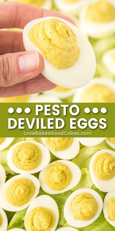 Pesto Deviled Eggs pin collage Pesto Deviled Eggs, Snack At Home, Quick Bites, Creamy Eggs, Deviled Eggs Recipe, Eggs Recipe, Perfect Appetizers, Healthy Appetizers, Best Appetizers