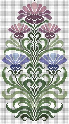 a cross stitch pattern with flowers on it