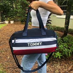 Amazing Tommy Hilfiger Duffle Bag Brand New! Great To Use For The Gym And For Travel The Logo Is A Classic Vintage Style And Looks So Clean Medium Size Duffle Bag 18 X 13 Message Me For Any Additional Pictures Or Measurements! #Tommy #Tommyhilfiger #Tommyhilfigerdufflebag #Tommyduffle #Dufflebag Medium Size, Weekender Bag, Duffle Bag, Tommy Hilfiger, Bag Lady, Vintage Fashion, Brand New, ? Logo, Blue