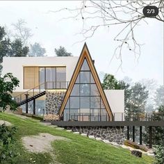 the house is made out of glass and wood