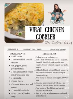 a recipe for chicken cobbler with instructions on how to make it