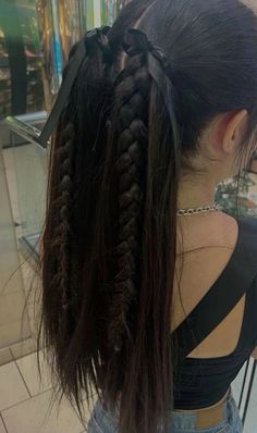 🎀🎀🎀 Hair Inspo Long Hairstyles, Camo Hairstyles, Ponytail With Braids Hairstyles, Hairstyle Inspo Aesthetic, Cute Hair Styles Long Hair, Fun Braided Hairstyles, Pig Tails Hairstyles, Braid Hairstyles For Long Hair, Pigtails Hairstyles