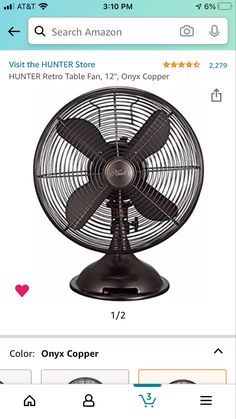 the amazon app shows an image of a table fan on its display screen, and it's price is $ 12 99