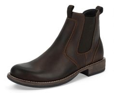 Men's Daily Double Jodhpur Boot - Dark Brown #eastlandshoe Ergonomic Leather Boots With Round Toe, Leather Boots With Arch Support And Round Toe, Comfortable Leather Boots With Removable Insole, Comfortable Leather Slip-on Boots, Comfortable Slip-on Leather Boots, Comfortable Leather Boots With Cushioned Footbed, Leather Slip-on Boots With Cushioned Footbed, Leather Boots With Ortholite Insole And Round Toe, Leather Moc Toe Boots With Ortholite Insole