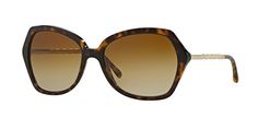 Burberry BE4193 Sunglasses 3002T557  Dark Havana Frame Polar Brown Gradient ** Check out this great product. Havana, Sunnies, Sunglasses Women, Burberry, Top Styles, Fashion Branding