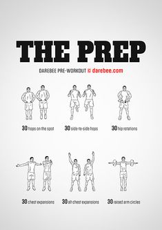 an exercise poster with instructions for how to do the pre - workout