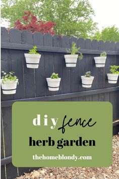 This post will give you the best outdoor herb garden ideas! Hanging Herb Gardens On Fence, Over The Fence Herb Garden, Herb Fence Garden, Herbs On Fence, Fence Herb Garden Ideas, Fence Hanging Planters Diy, Hanging Pots On Fence, Hanging Planters On Fence, Garden Fence Planting Ideas