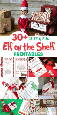 the elf on the shelf printables are shown with instructions for how to make it